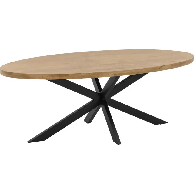Goossens Eettafel Lecca - 210 x 76 x 100 - mango - bruin - ovaal mango light naturel gelakt