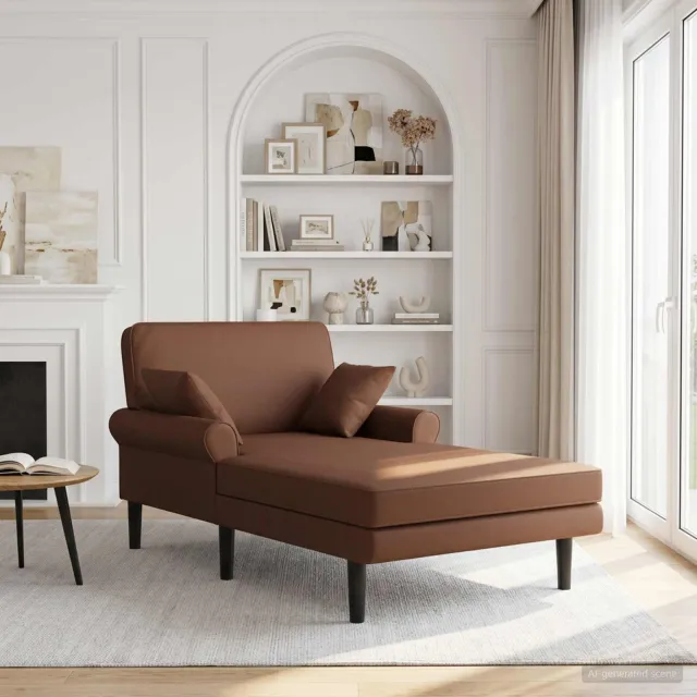 vidaXL Chaise longue Bruin Kunstleer
