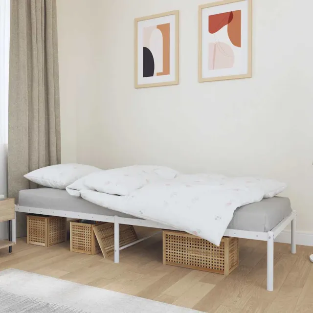 vidaXL Bedframe metaal wit 80x200 cm