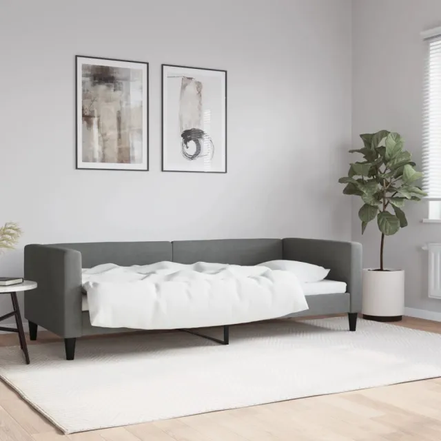 vidaXL Slaapbank 80x200 cm stof donkergrijs grijs