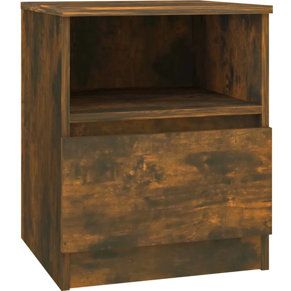 vidaXL Nachtkastje 40x40x50 cm bewerkt hout gerookt eikenkleurig, foto 3