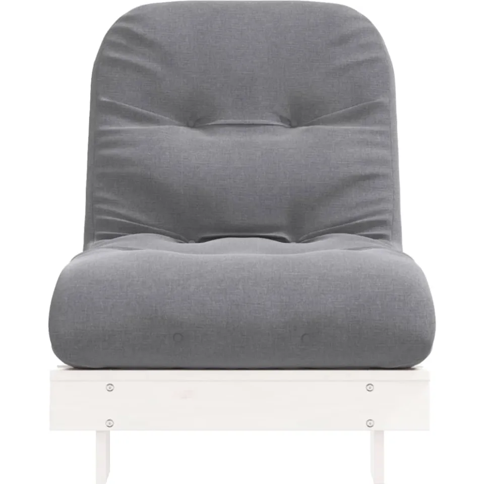 vidaXL Futon slaapbank met matras 70x206x11 cm massief grenenhout wit