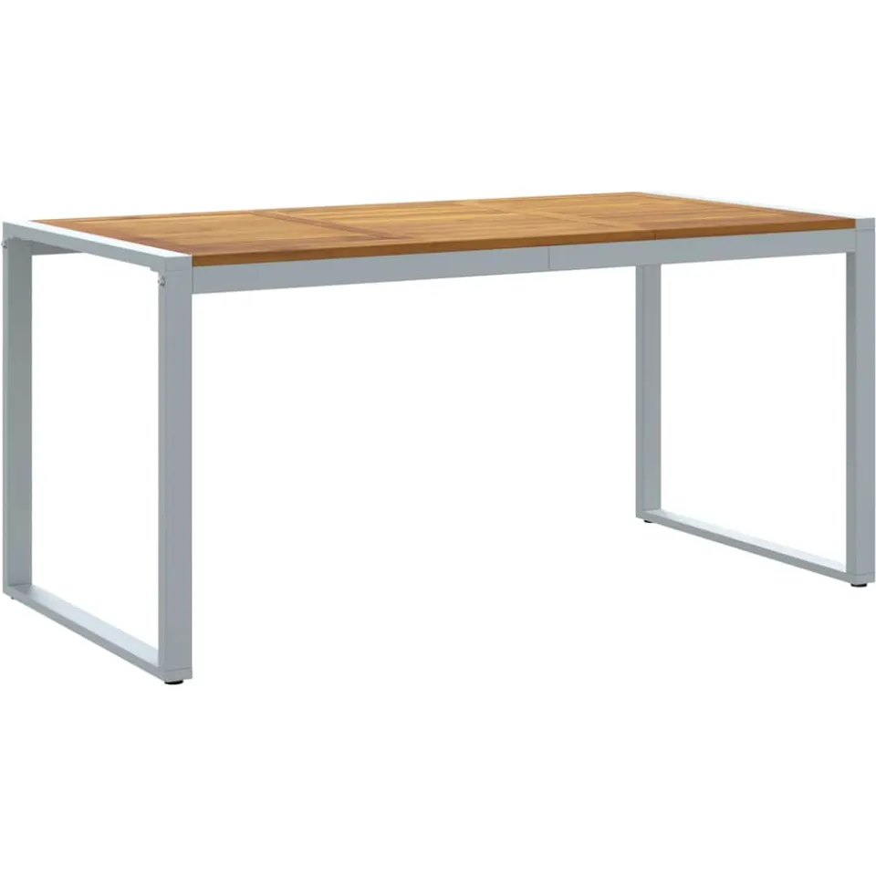 vidaXL Tuinstafel Grijs 160 x 80 x 75 cm Massief Acaciahout, foto 3