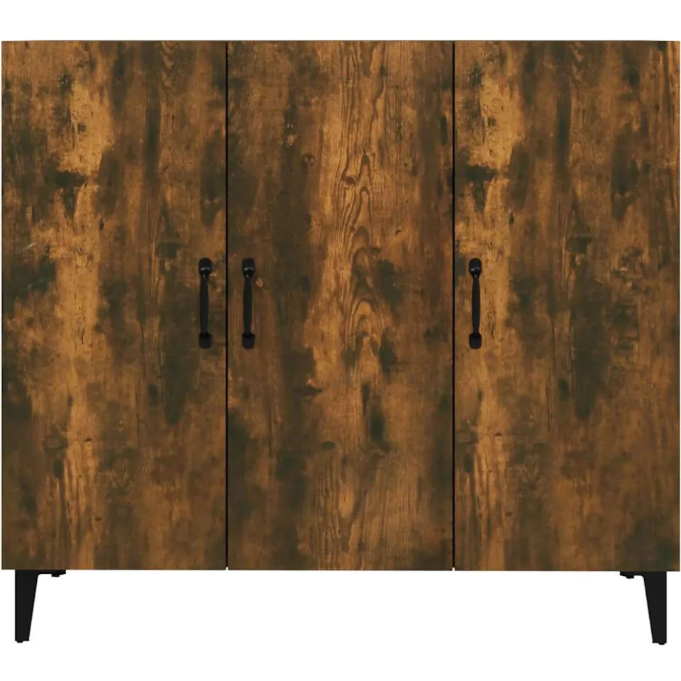 vidaXL Dressoir 90x34x80 cm bewerkt hout gerookt eikenkleurig, foto 4
