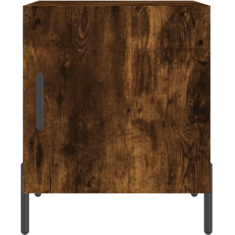 vidaXL Nachtkastje 40x40x50 cm bewerkt hout gerookt eikenkleurig, foto 4
