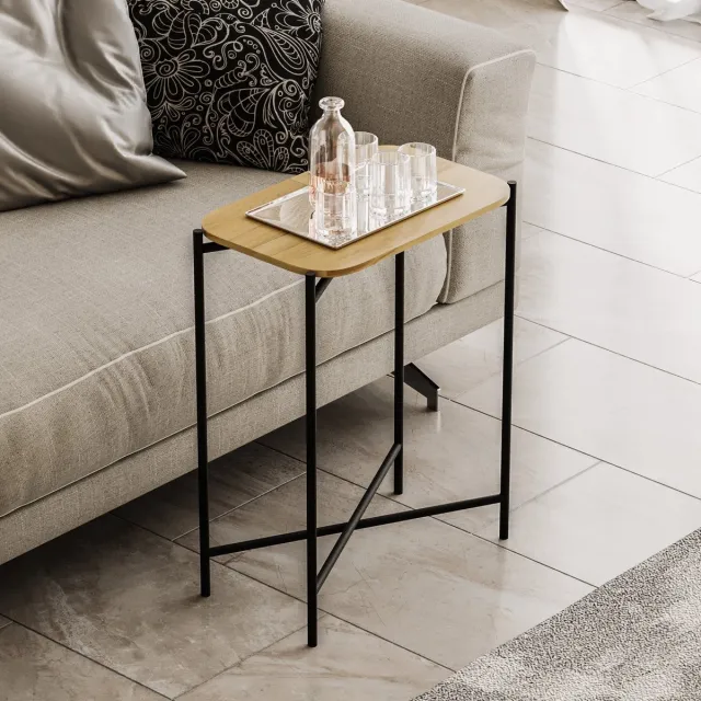 Skye Decor , Salontafel, Shb-003, Hout, Zwart & Naturel, 40 x 26 x 56 cm
