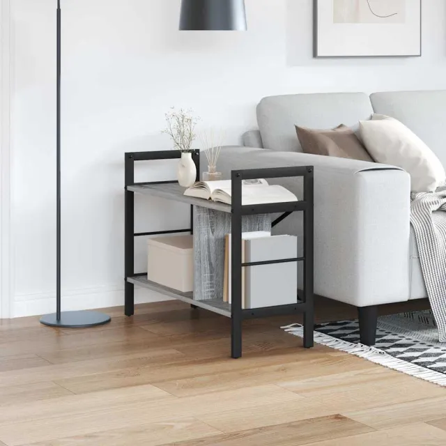 vidaXL Boekenkast Grijs Sonoma 75 x 30 x 58,5 cm Bewerkt hout 3-laags