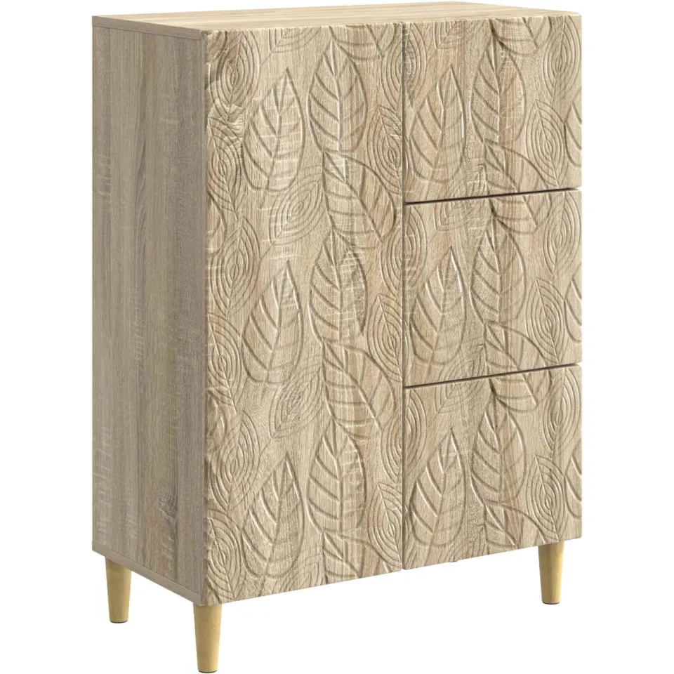 vidaXL Dressoir Sonoma Eiken 66 x 34,5 x 90 cm Bewerkt hout Bruin