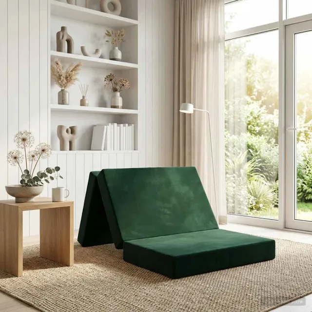 vidaXL Vouwbare Bankbed 80 x 67 x 45 cm Donkergroen