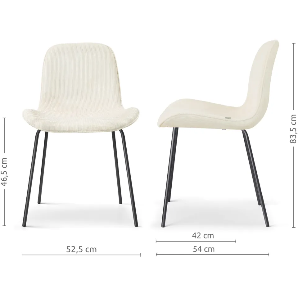 Nolon Nora-Fé eetkamerstoel rib beige - zwart onderstel, foto 3