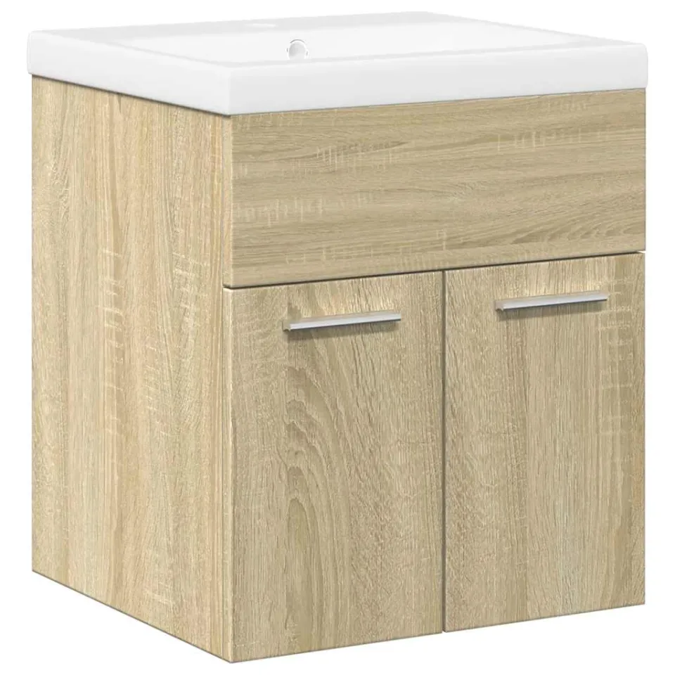 vidaXL 2-delige Badkamermeubelset bewerkt hout sonoma eikenkleurig, foto 3