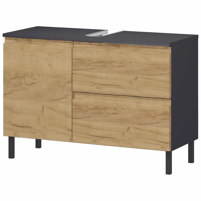 Wastafelkast Abrantes Eiken 80 cm Bruin | Grijs