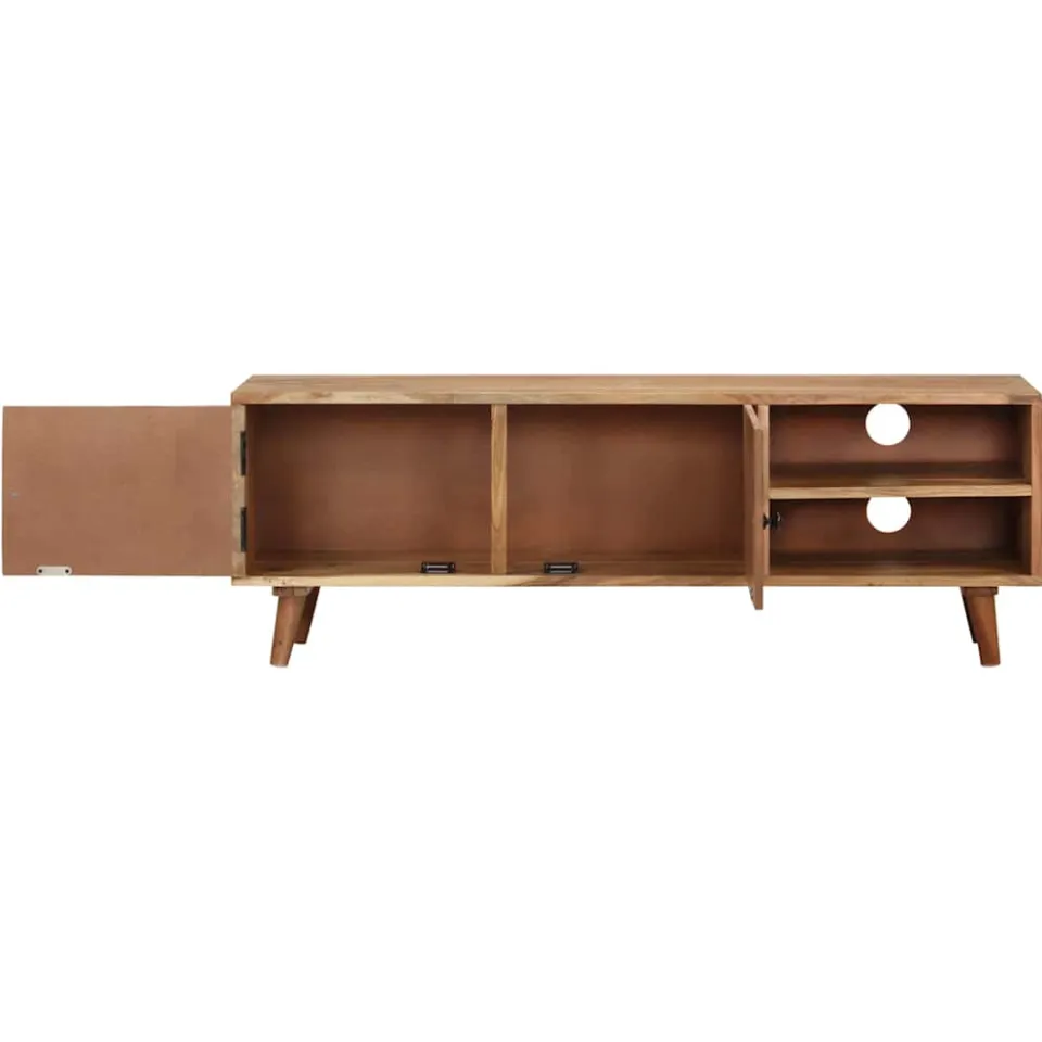 vidaXL Tv-meubel 115x30x39 cm massief acaciahout bruin, foto 3