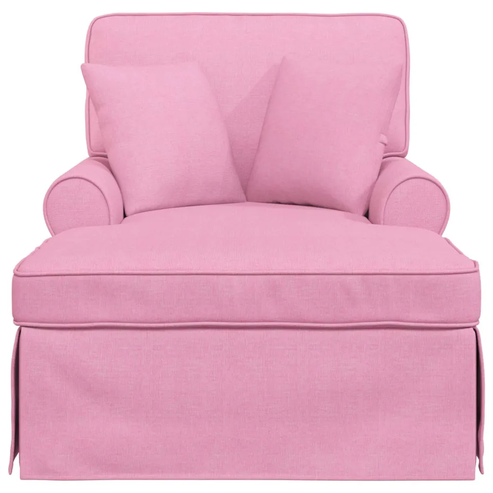vidaXL Chaise Lounge met Rok 3 st Roze Stof 91 x 157 x 91 cm, foto 4
