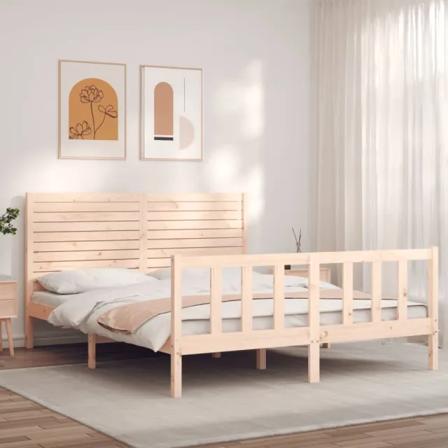 vidaXL Bedframe zonder matras massief grenenhout 160x200 cm bruin