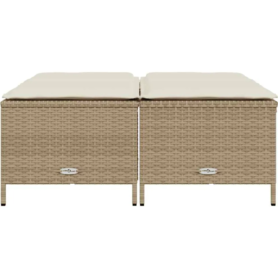 vidaXL Tuinkrukken met kussens 4 st poly rattan beige