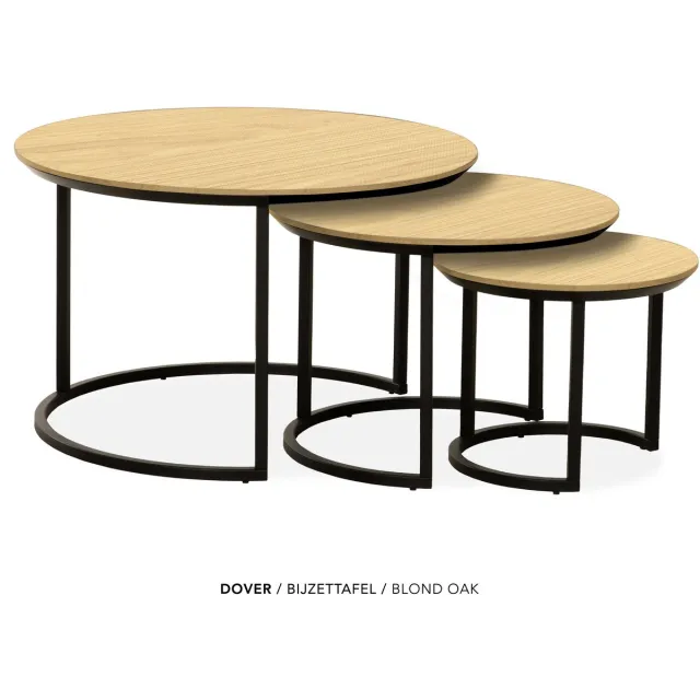 Maxfurn Set van 3 ronde salontafel | kleur: Blond oak