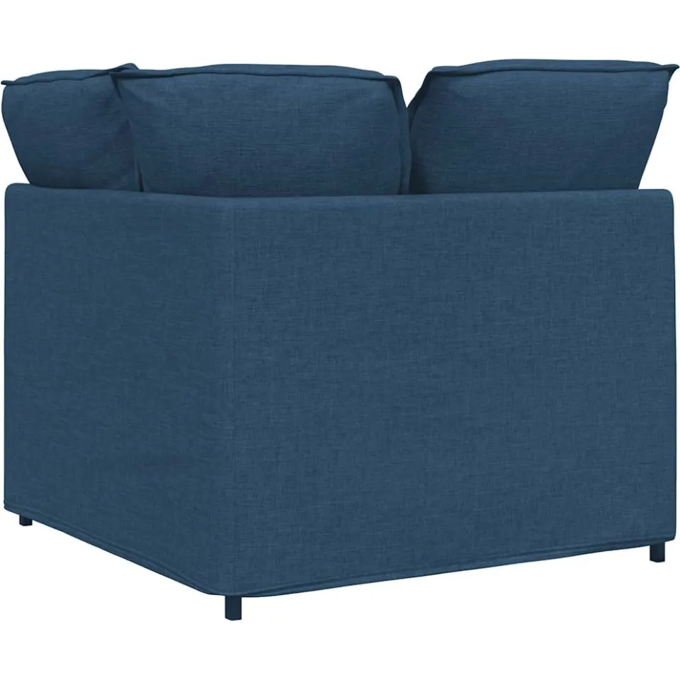 vidaXL Modulaire hoekmodule bank met kussens 100 cm blauw, foto 4