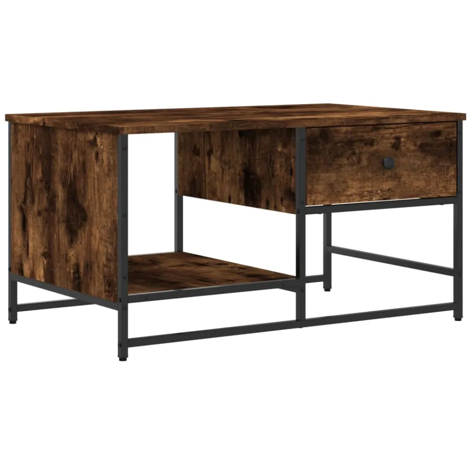 vidaXL Salontafel 85,5x51x45 cm bewerkt hout gerookt eikenkleurig Bruin