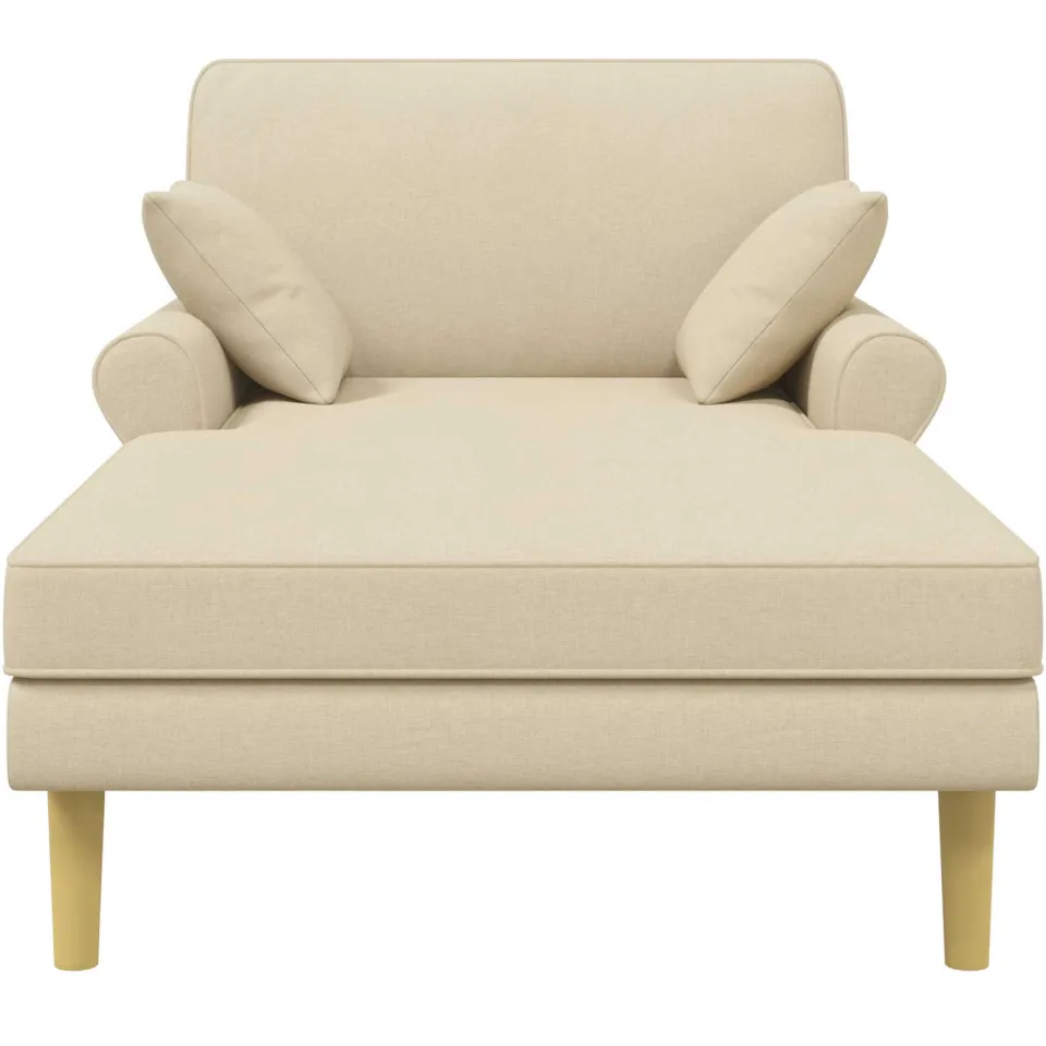 vidaXL Chaise longue Crèmekleurig Stof