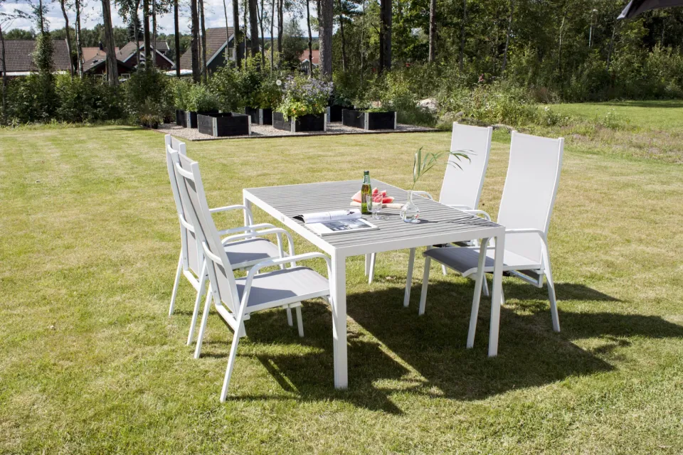 Nohr Lasheka verstelbare tuinstoel wit grijs, foto 3