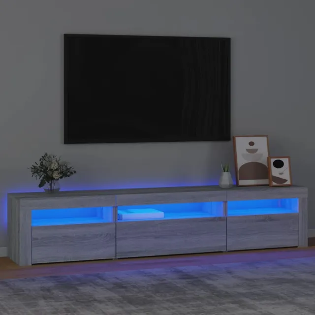 vidaXL Tv-meubel met LED-verlichting 195x35x40 cm grijs sonoma eiken, foto 2