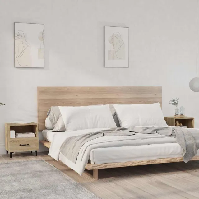 vidaXL Nachtkastjes 2 st bewerkt hout sonoma eikenkleurig, foto 2