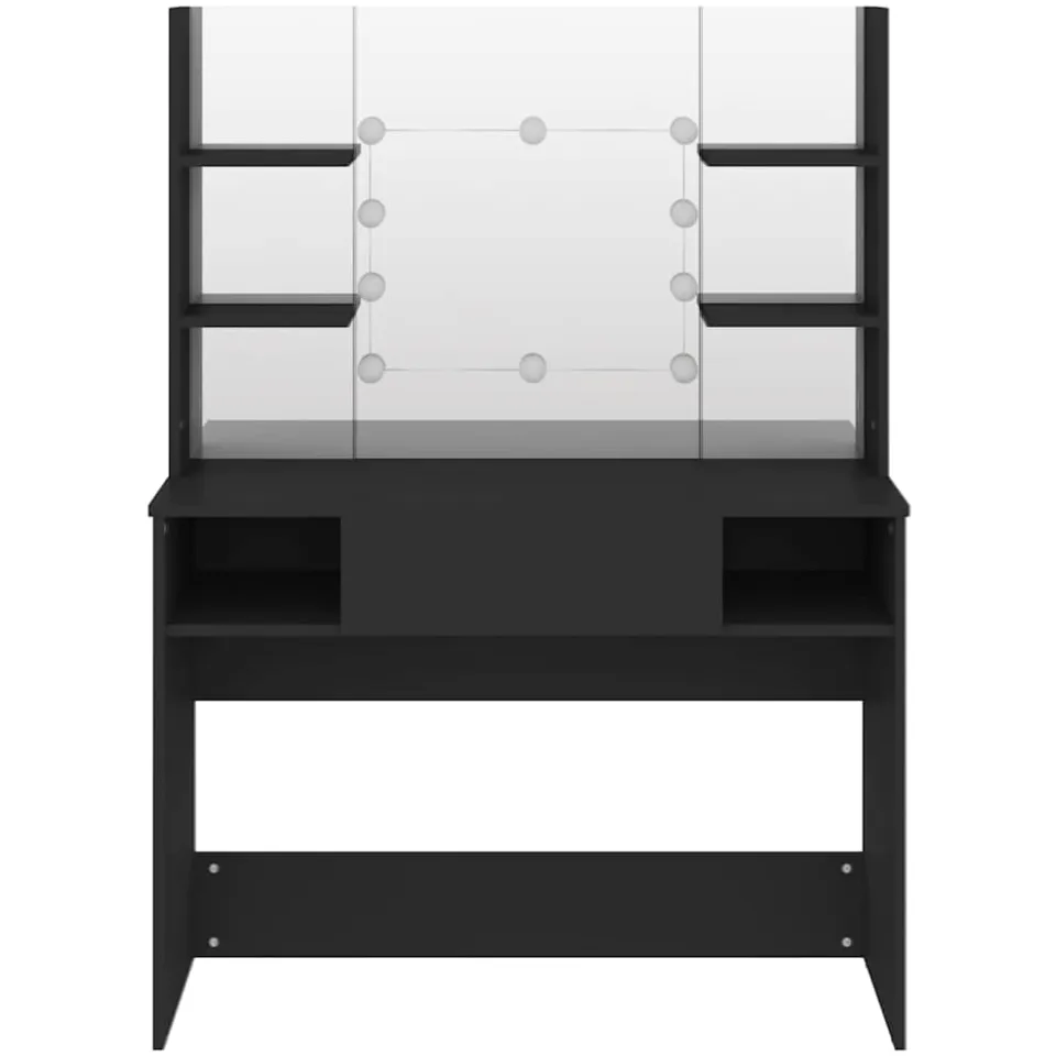 vidaXL Kaptafel met LED-verlichting 100x40x135 cm MDF zwart