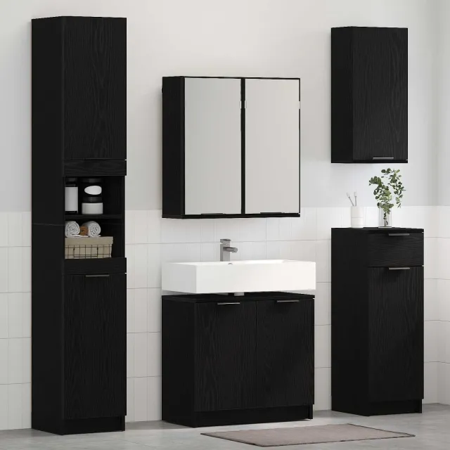 vidaXL Badkamermeubelset 4 st Zwart Eiken 64,5 x 33,5 x 59 cm, foto 2