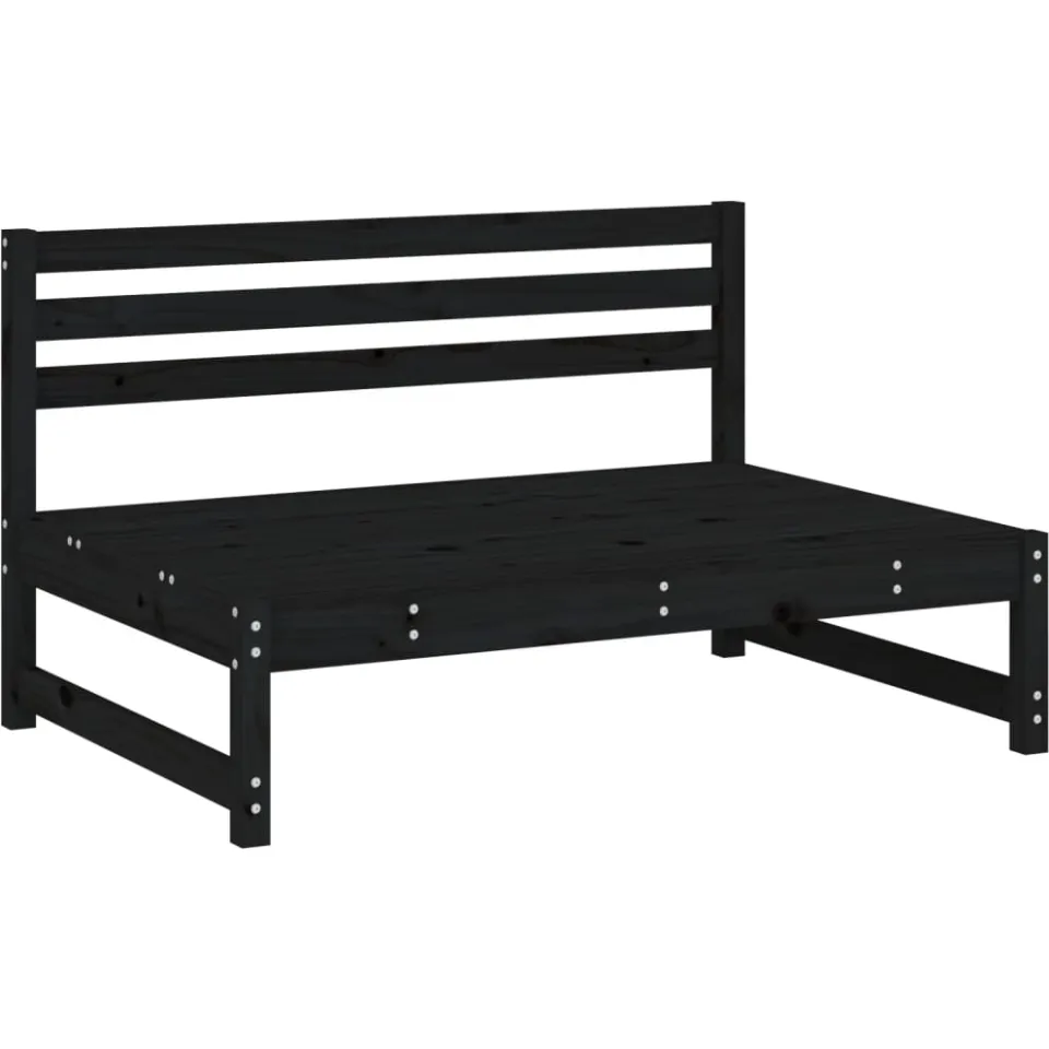 vidaXL 5-delige Loungeset massief grenenhout zwart
