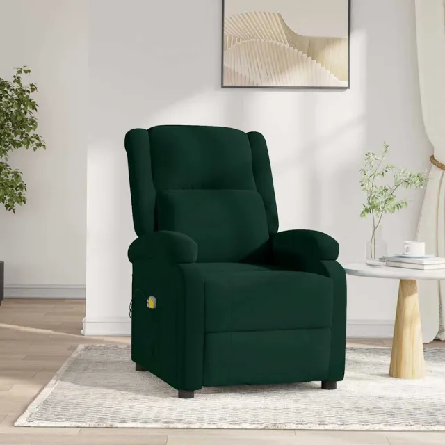 vidaXL Massagestoel elektrisch verstelbaar fluweel donkergroen groen, foto 2