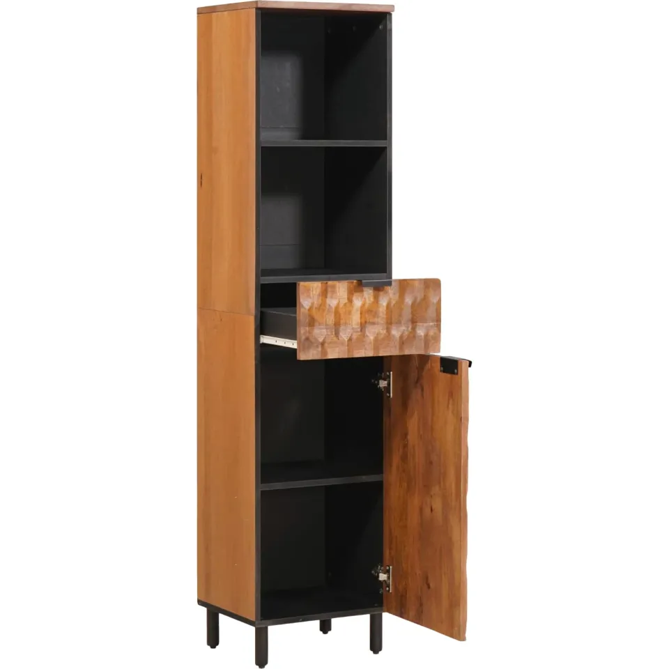 vidaXL Badkamerkast Bruin 38 x 33 x 160 cm Massief Mango Hout, foto 2
