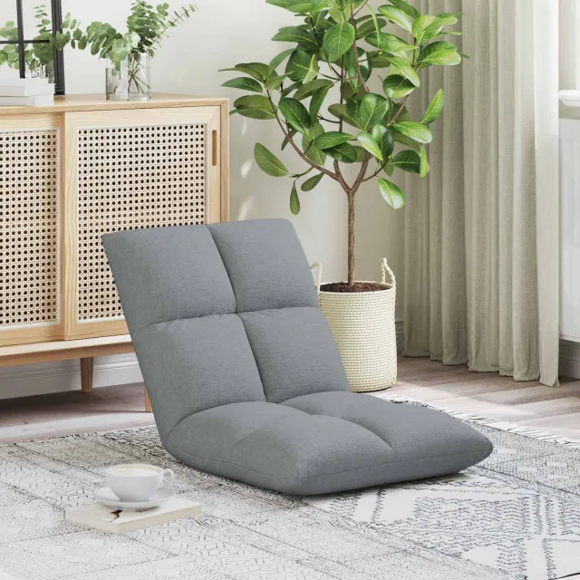vidaXL Verstelbare vlo stoelen Lichtgrijs Stof, foto 2