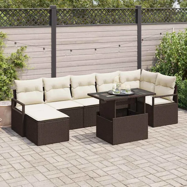 vidaXL Tuin Sofa Set 8 st Bruin Poly riet, foto 2