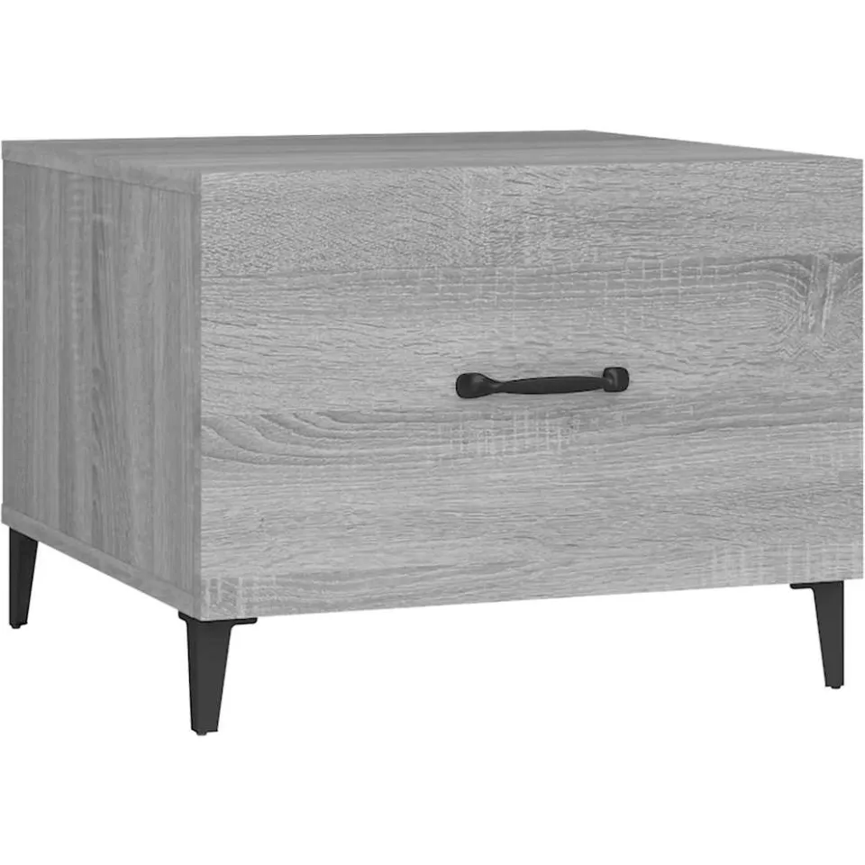 vidaXL Salontafel met metalen poten 50x50x40 cm grijs sonoma eiken