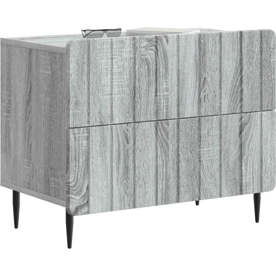 vidaXL Nachtkastje Grijs sonoma 62 x 34,5 x 49,5 cm Bewerkt hout