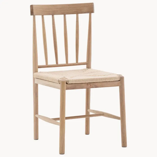 Gallery Direct Handgemaakte eikenhouten stoelen Eton, 2 stuks Beige