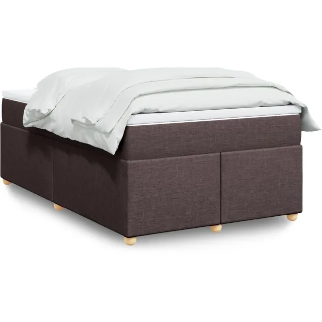 vidaXL Boxspring met matras stof donkerbruin 120x190 cm bruin