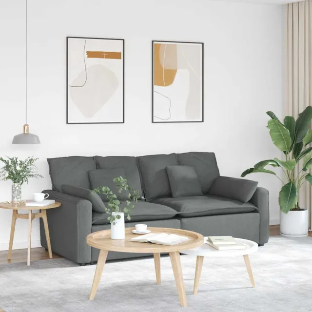 vidaXL Modulaire bank met kussens donkergrijs