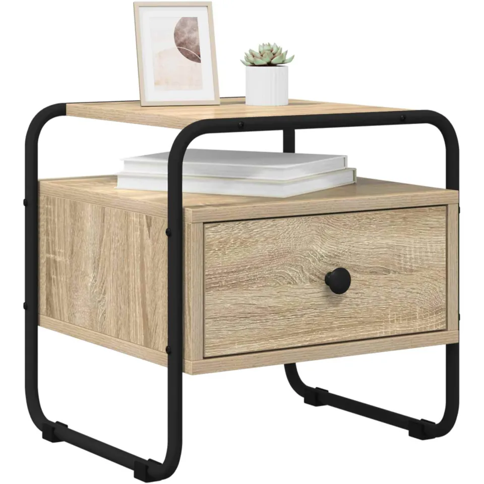 vidaXL Nachtkastje Sonoma Eiken 40 x 39.5 x 40 cm Bewerkt hout Bruin