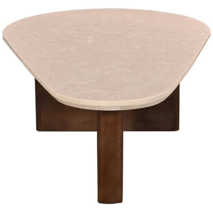 Giga Meubel Salontafel Ayla Organisch - Marmer/Hout - Donkerbruin - 120x70x38cm, foto 2