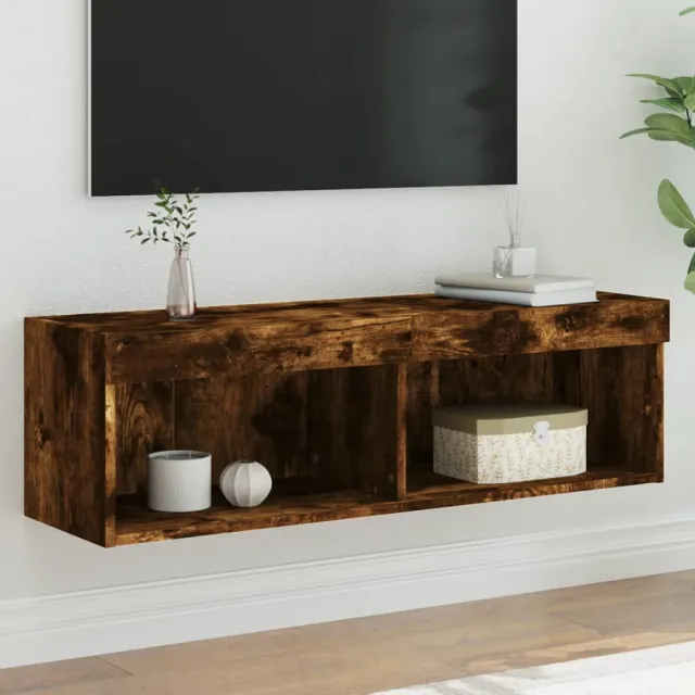 vidaXL Tv-meubel LED-verlichting 100x30x30 cm gerookt eikenkleurig, foto 2