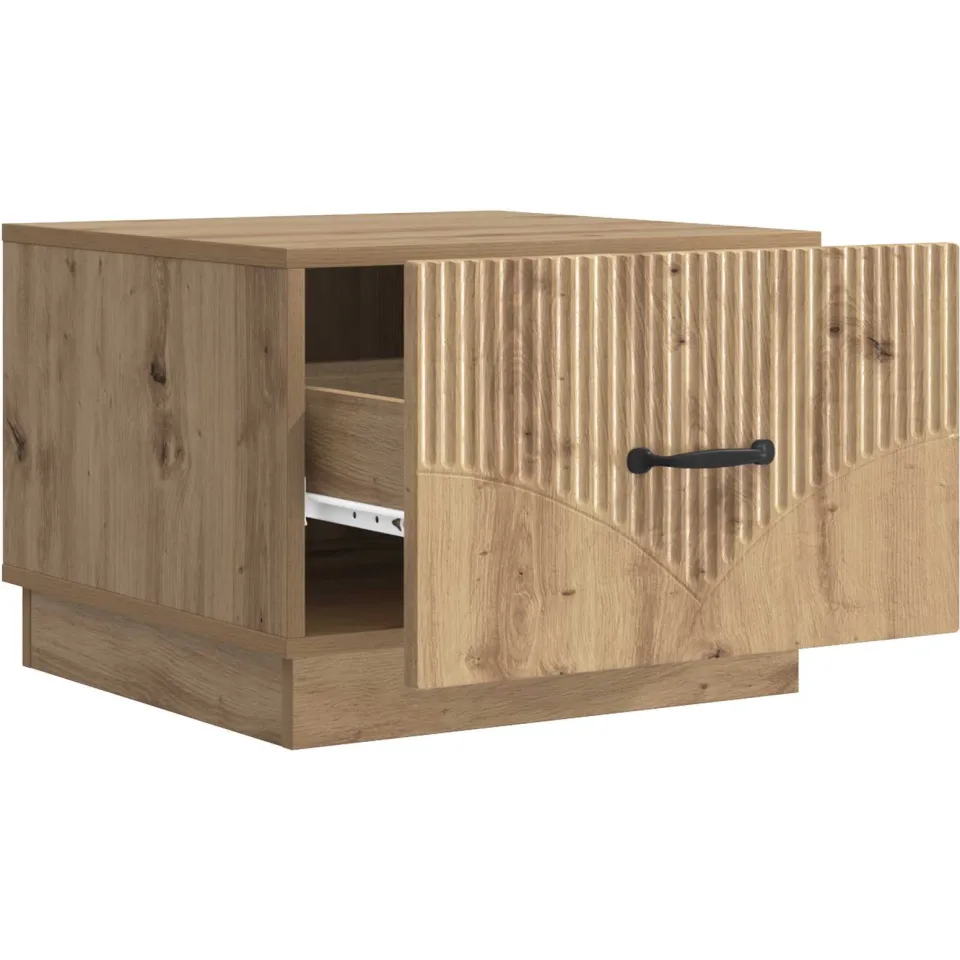 vidaXL Salontafel Artisanaal eiken 49 x 50 x 37 cm Bewerkt hout, foto 4