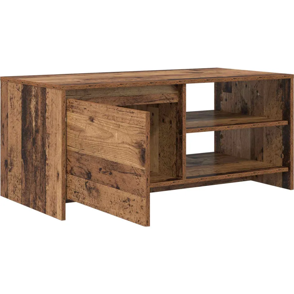 vidaXL Salontafel Oud hout 102 x 50 x 45 cm Bewerkt hout bruin, foto 3