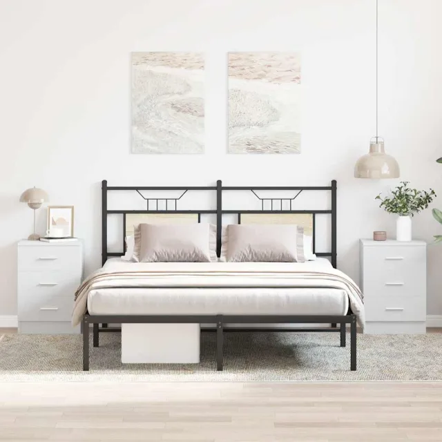 vidaXL Nachtkastjes 2 st 38x35x56 cm bewerkt hout wit, foto 2