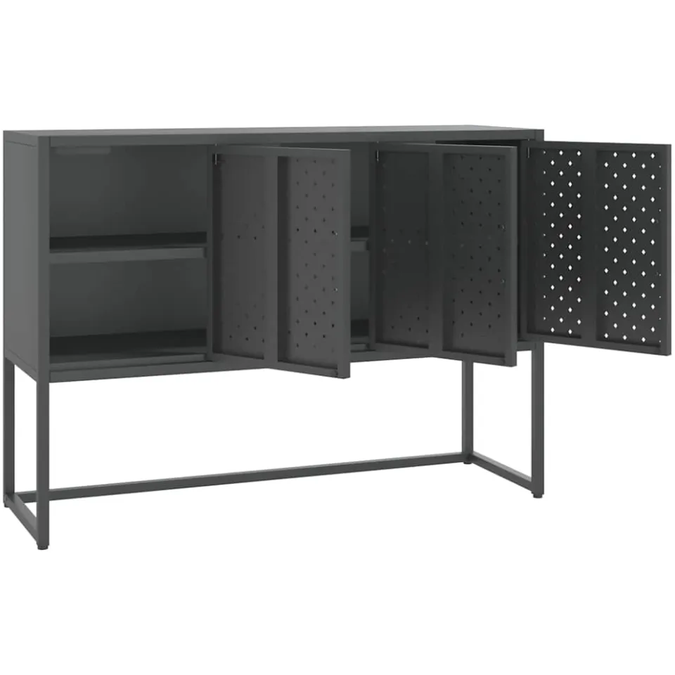 vidaXL Dressoir 105x35x75 cm staal antracietkleurig, foto 4