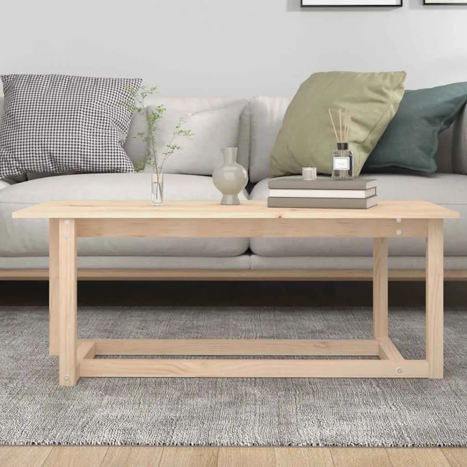 vidaXL Salontafel 110x55x45 cm massief grenenhout bruin, foto 3