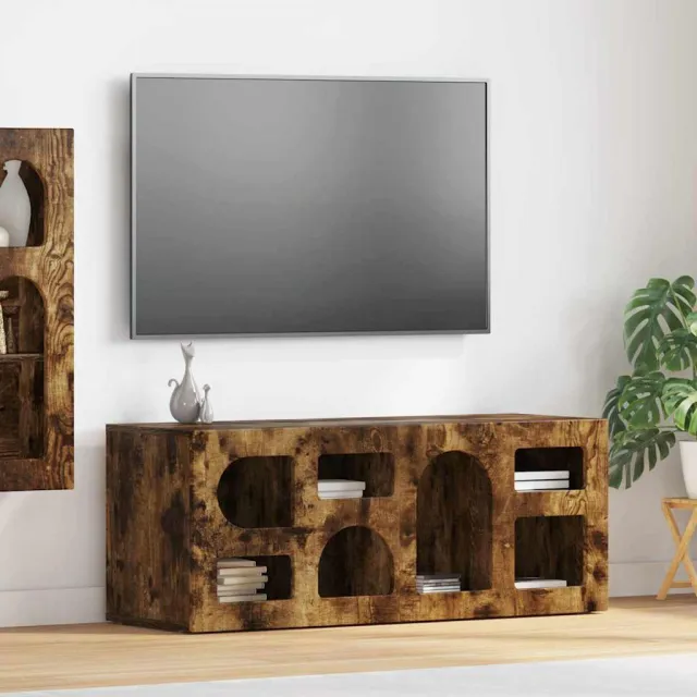 vidaXL TV-kast ELST 100 x 35 x 40 cm Gerookt eiken Bewerkt hout Bruin