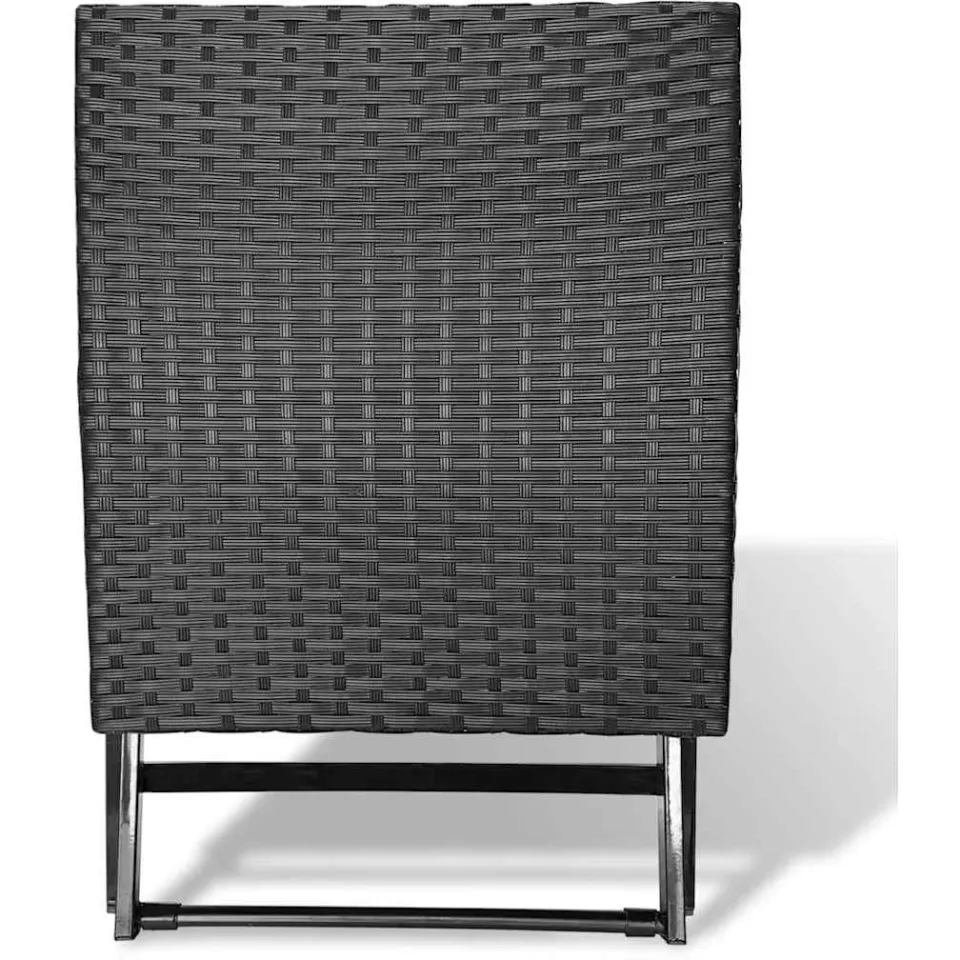 vidaXL Kruk inklapbaar poly rattan zwart, foto 3