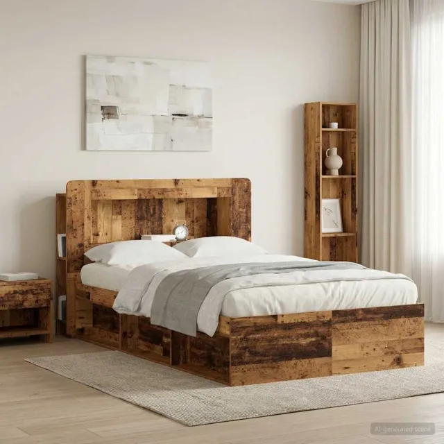vidaXL Hoofdbordkast met opslag Oud hout Geconstrueerd hout Bruin